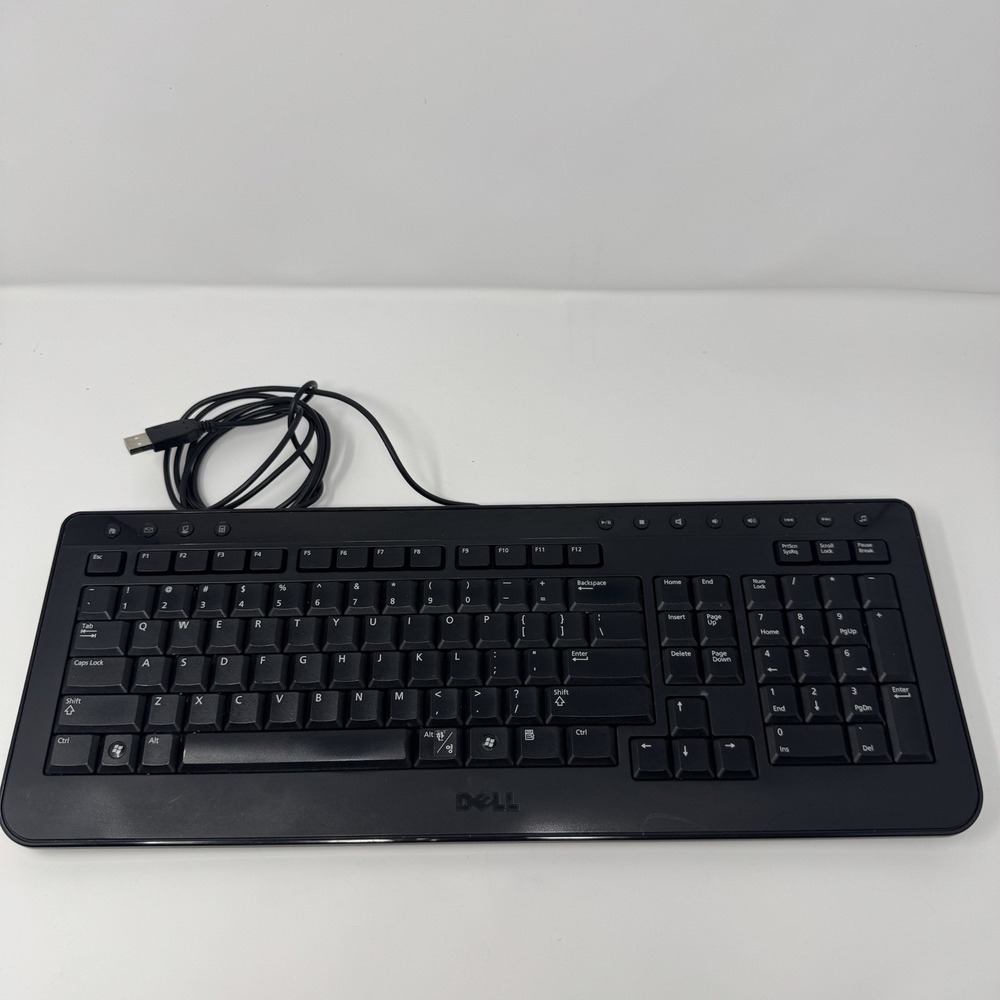 Dell SK-8165 USB Keyboard With Multimedia Keys TESTED WORKS‎ Black